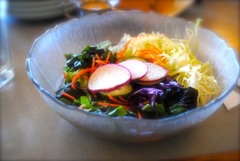 Salad with ginger vinaigrette